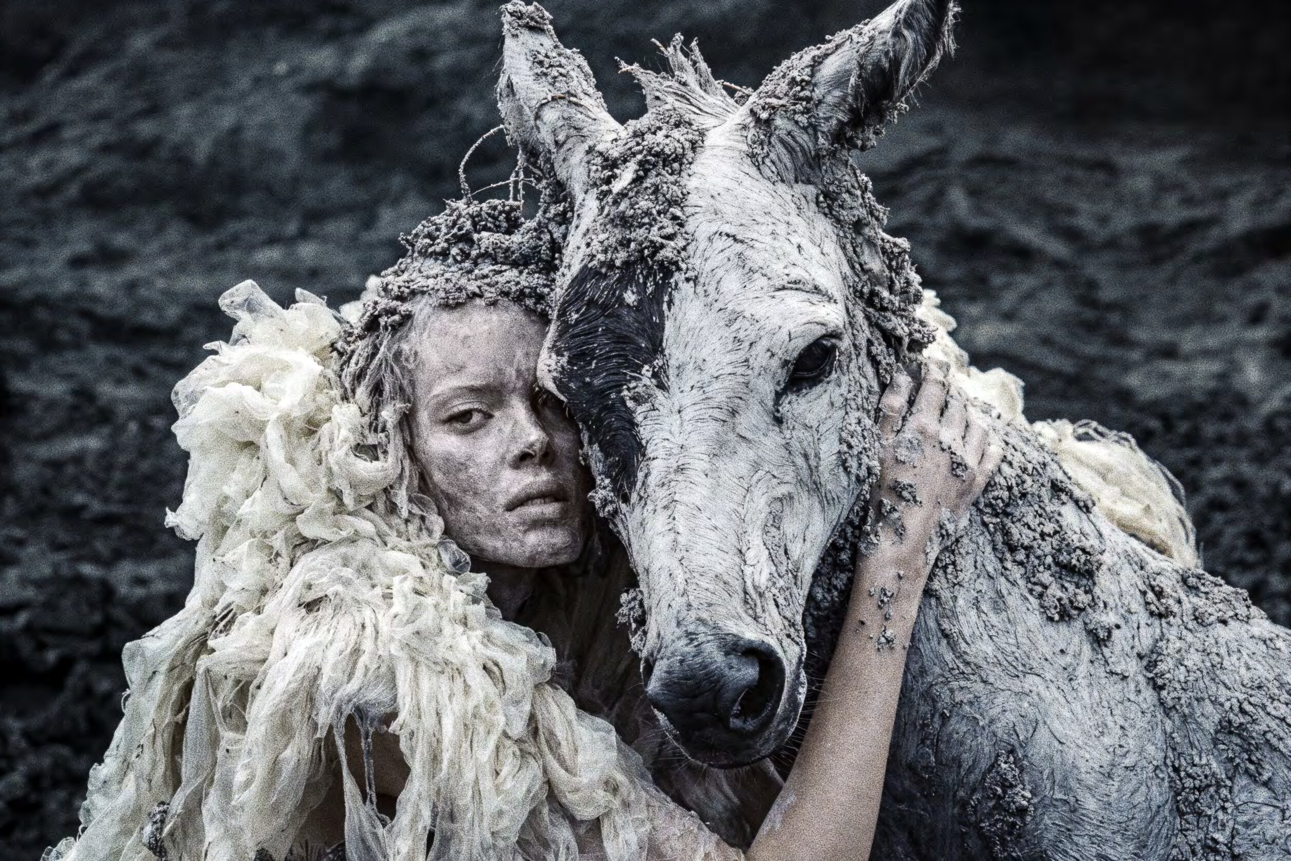 Figure with animal companion