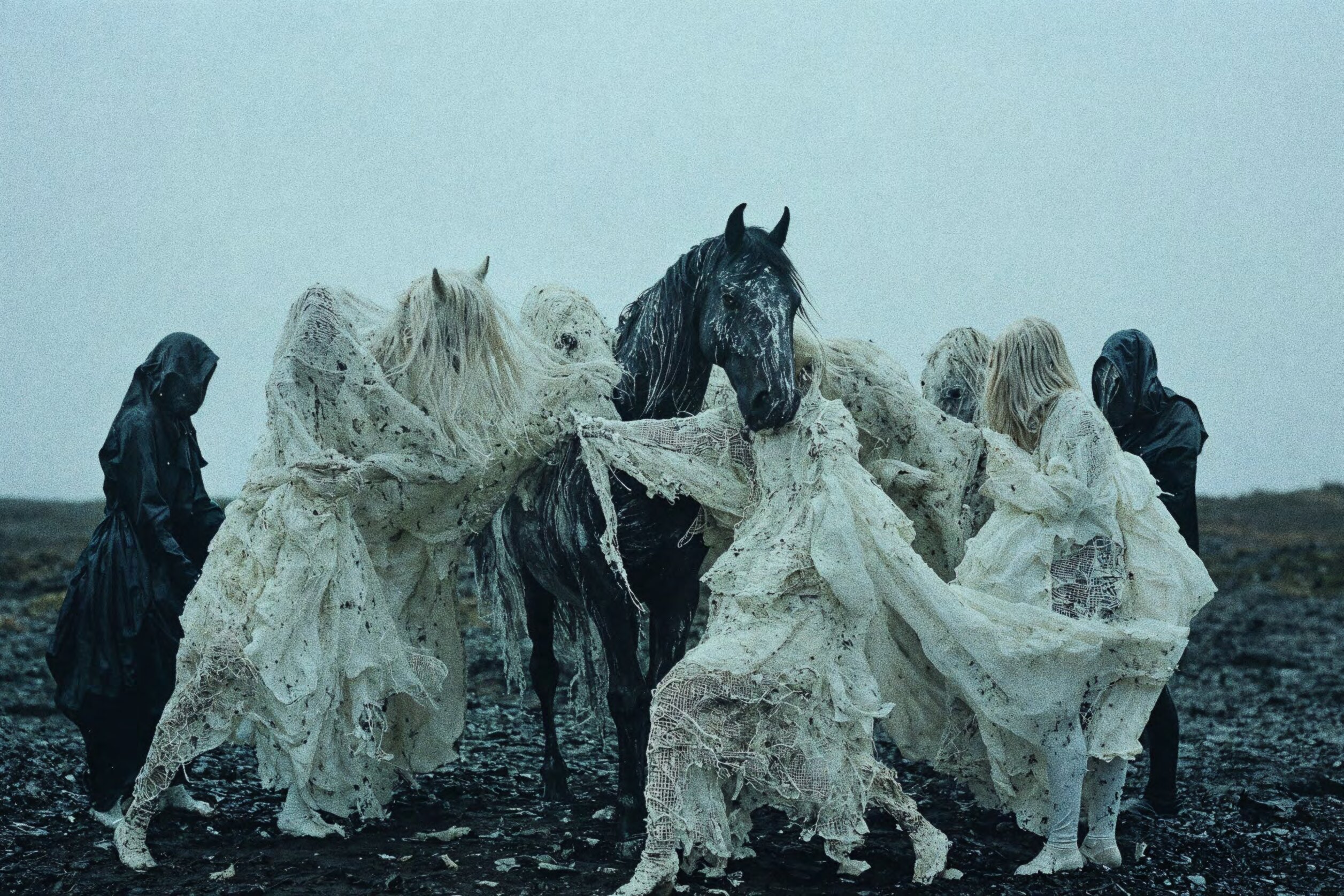 Group ritual with horse
